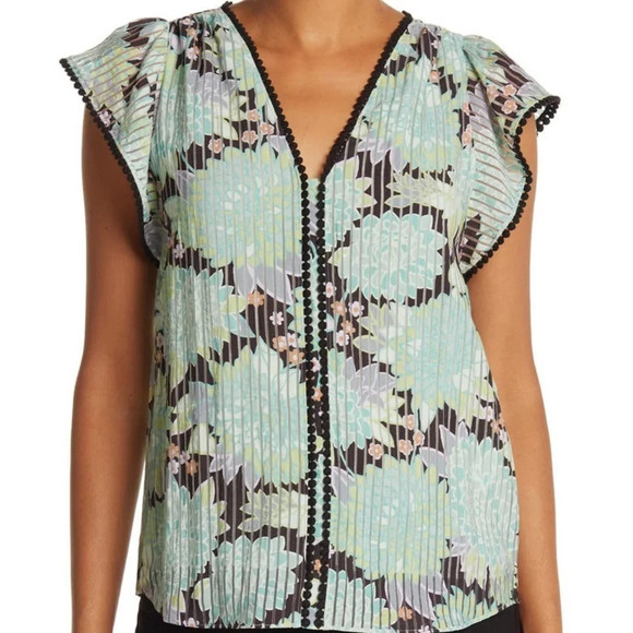 ♠️ Kate Spade Dahlia Bloom Floral Burnout Top NWT - Picture 2 of 8